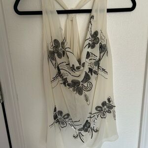 Elegant Cream Floral Women's Top